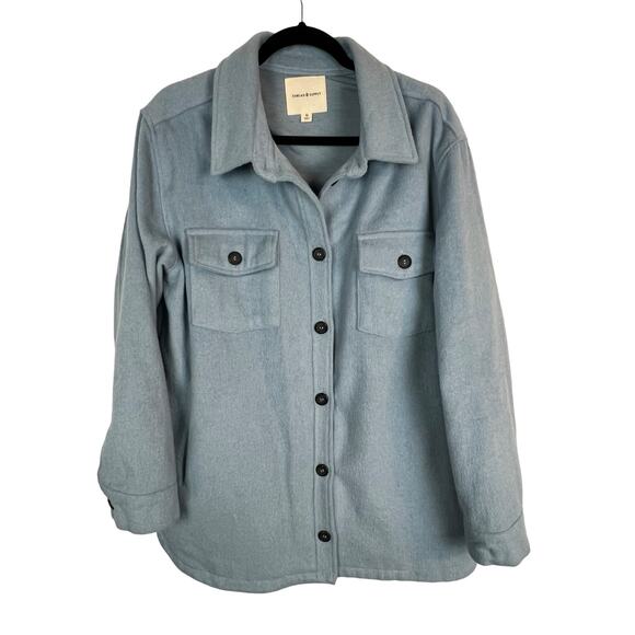 Thread & Supply blue plush shirt jacket XL Shacket Utility Gorpcore - Picture 1 of 7